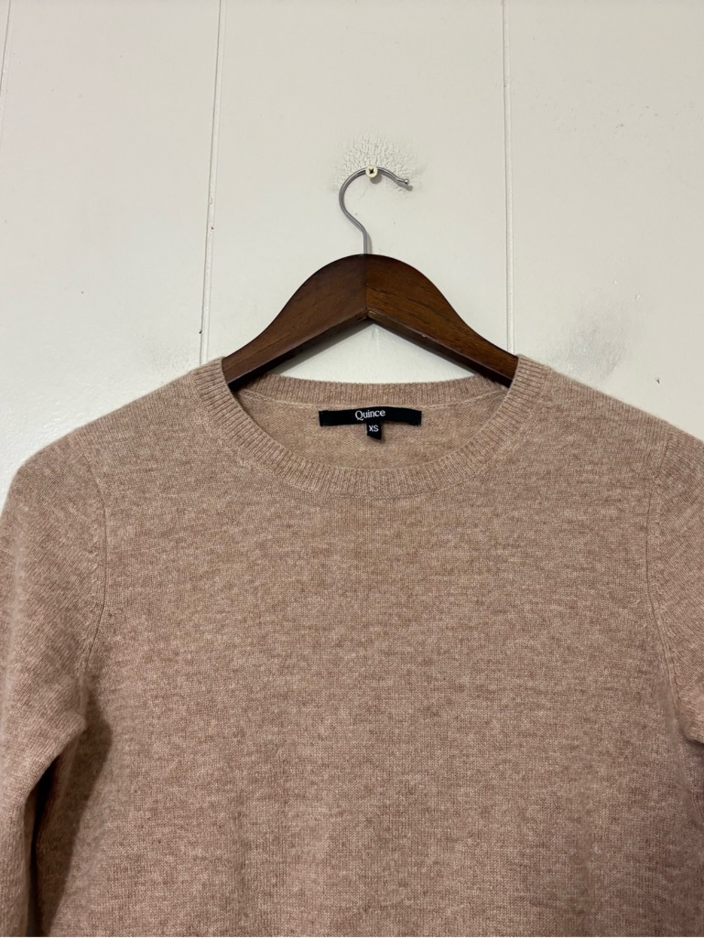 Quince 100% Cashmere Crewneck Sweater XS Oatmeal Neutral Minimalist Soft Luxury - Picture 3 of 9